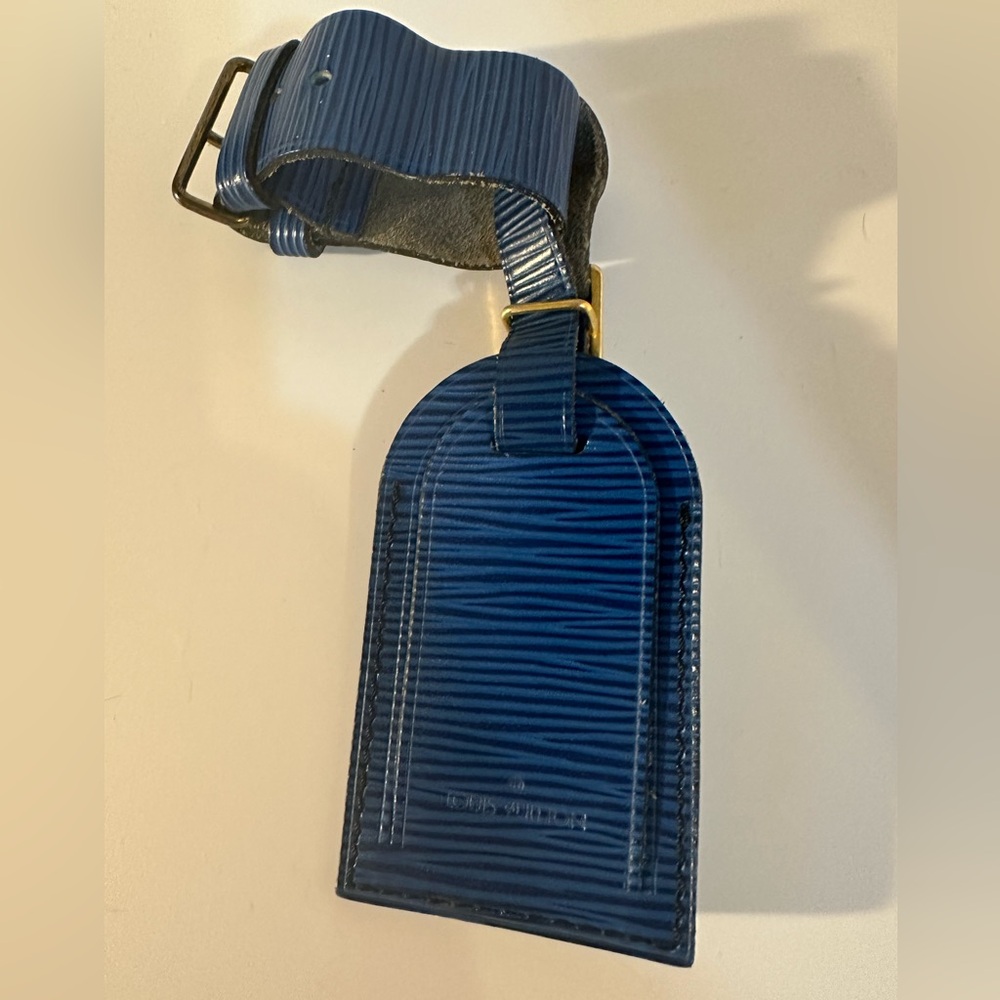 Louis Vuitton Blue Epi Leather Luggage Tag